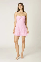 Isla Pink Strapless Mini Dress