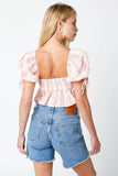 Sweet Blooms Lucious Red Short Sleeve Babydoll Crop Top