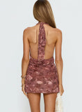 Reilley Plunge Neck Playsuit Mauve Floral