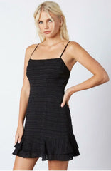 Isabella Black Ruffle Mini Dress