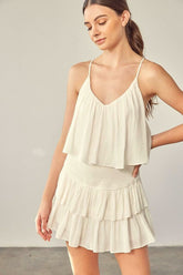 San Antonio Cream Ruffle Romper