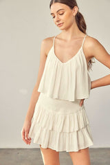 San Antonio Cream Ruffle Romper