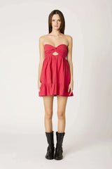 Argie Cherry Red Strapless Romper