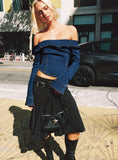 Agnette Low Rise Midi Skirt Black