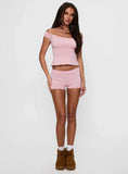 Drift Away Off The Shoulder Sleep Set Pink