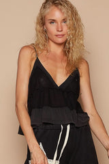 Luv Black V Neck Tank Top