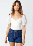 Carter White Eyelet Puff Sleeve Top