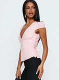 Dalanna Cap Sleeve Top Pink / Lemon Polka