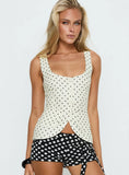 Spirito Vest Top White Polka