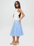 Raelan Tiered Midi Skirt Blue Stripe