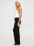 True Grit Eyelet Flare Pants Black