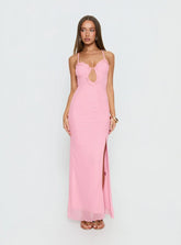 Soulina Ruched Maxi Dress Pink