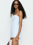 Yumiko Strapless Playsuit Blue Stripe