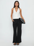 Zailah Halter Buckle Detail Top White