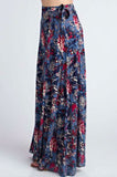 Rory Blue Floral Maxi Wrap Skirt