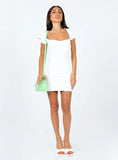 Nolan Short Sleeve Mini Dress White