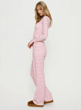 Slumber Party Sleep Rib Pants Pink Stripe