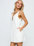 Keonie Keyhole Smock Mini Dress White