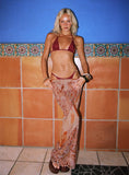 Dorella Spliced Maxi Skirt Pink Multi
