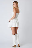 Vanessa White Tiered Mini Skirt