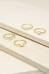 True Opal Stackers 18k Gold Plated Ring Set of 4