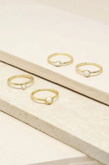 True Opal Stackers 18k Gold Plated Ring Set of 4