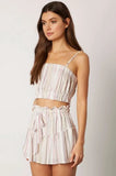 Lia Pink Striped Cropped Two Piece Skort Set