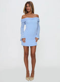 Stellaire Long Sleeve Mini Dress Blue