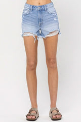 Feels Like Summer Cut Hem Denim Shorts