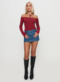 Nicolina Low Rise Denim Mini Skirt Light Wash