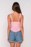 Elyse Pink Floral Peplum Top