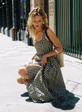Cartmel Check Maxi Dress Black Cream Tall