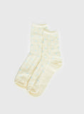 Averee Ribbed Heart Socks Yellow Blue