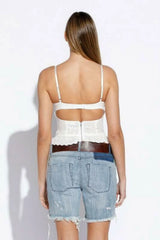 Hard to Ignore White Eyelet Corset Top