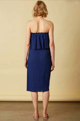 Lagoon Navy Strapless Two Piece Midi Dress Set