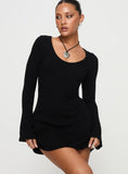 Best Interest Long Sleeve Mini Dress Black Tall