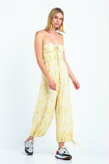 Porto Carra Snake Print Strapless Jumpsuit