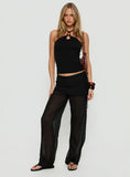 Margalo Sheer Layered Pants Black