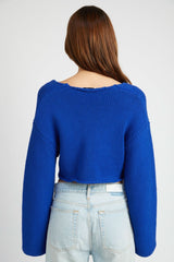 Fall Feels Blue Cropped Sweater