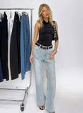 Henesey High Rise Straight Leg Jeans Light Wash