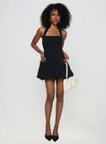 Gigli Bubble Hem Mini Dress Black Tall