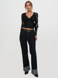 Temptation Incoming Long Sleeve Lace Top Black