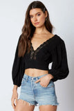 Lola Black Lace Crop Top