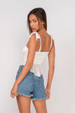 Elyse White Peplum Top