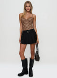 Sydnea Pleat Mini Skirt Black