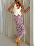 Suella Asymmetrical Midi Skirt Paisley Multi