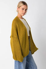 Lucie Open Front Olive Cardigan