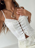 Amitri Lace Up Top Ivory
