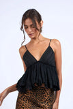 Lexi Black Ruffle Babydoll Cami Top