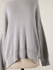 Coffee Date Grey Oversized Sweater